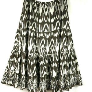 Chicos Maxi Skirt 16-18 Flare Sequins Lined